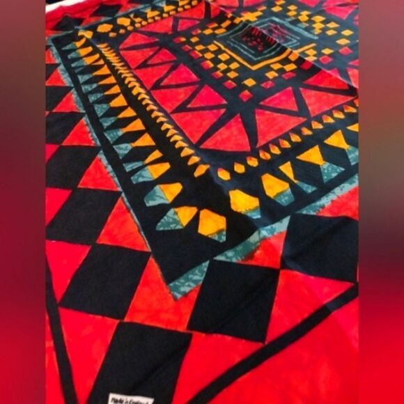 Liberty of London Vintage Silk Scarf Harlequin Rolled Hem - Picture 11 of 14